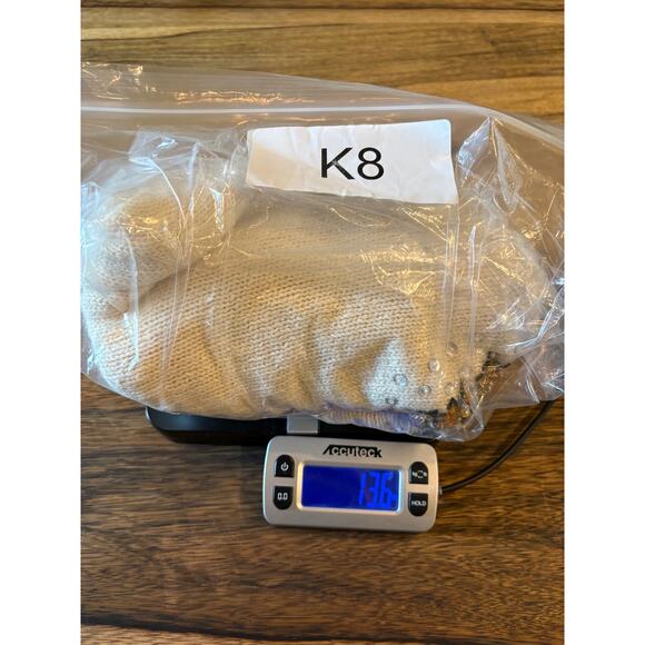 Vintage Beaded Sequin SILK ANGORA Cream Ivory Gold Black Silver Sweater Sz Large - Picture 11 of 11